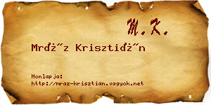 Mráz Krisztián névjegykártya